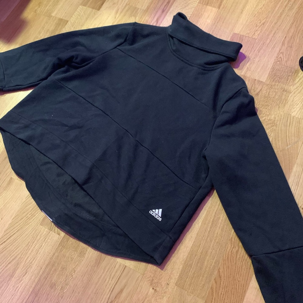 Adidas turtle neck cropped sweatshirt